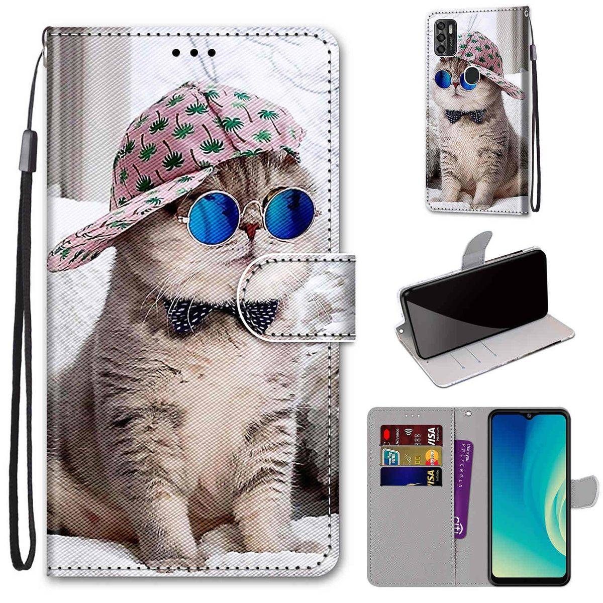Für ZTE Blade A7s 2020 Kunstleder Handy Tasche Book Motiv 8 Schutz Hülle Case Cover Etui Neu