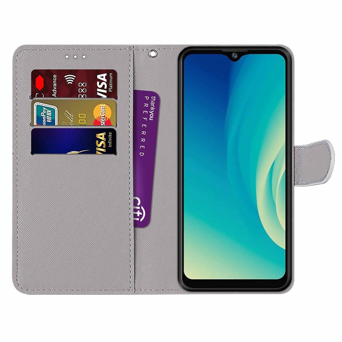 Für ZTE Blade A7s 2020 Kunstleder Handy Tasche Book Motiv 8 Schutz Hülle Case Cover Etui Neu
