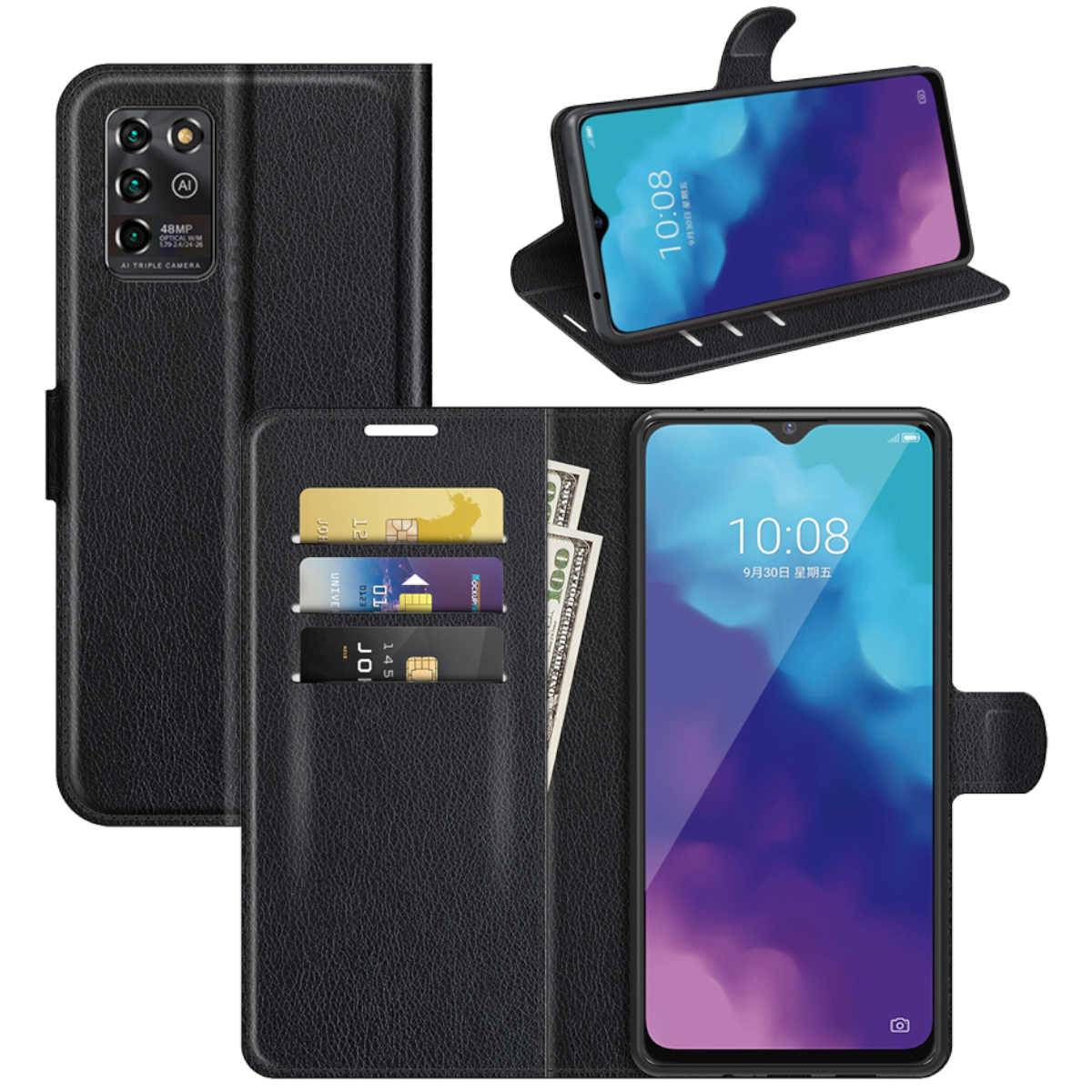 Für ZTE Blade V30 Vita Handy Tasche Wallet Premium Schwarz Schutz Hülle Case Cover Etuis Neu Zubehör