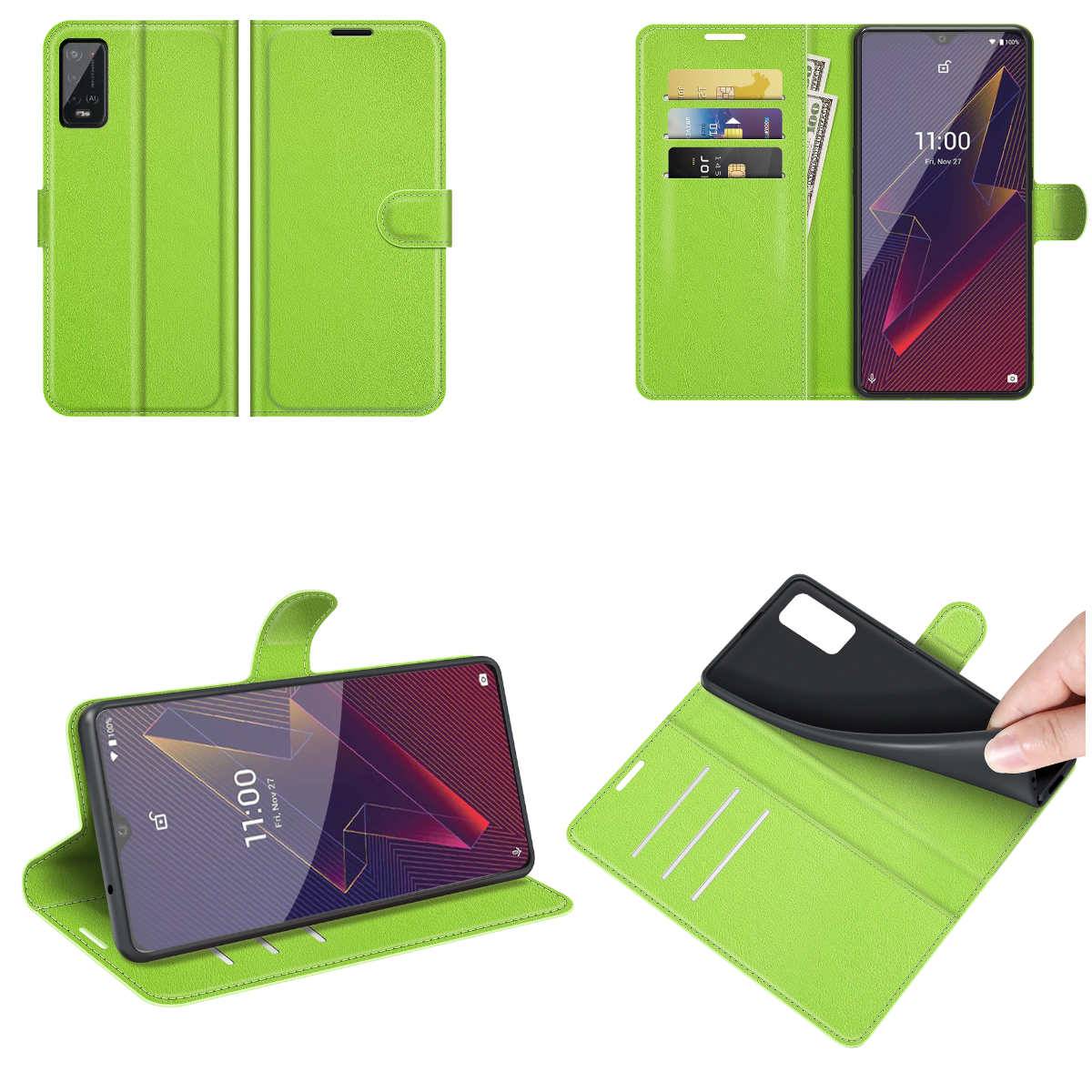 Für Wiko Power U20 Handy Tasche Wallet Premium Grün Schutz Hülle Case Cover Etuis Neu Zubehör