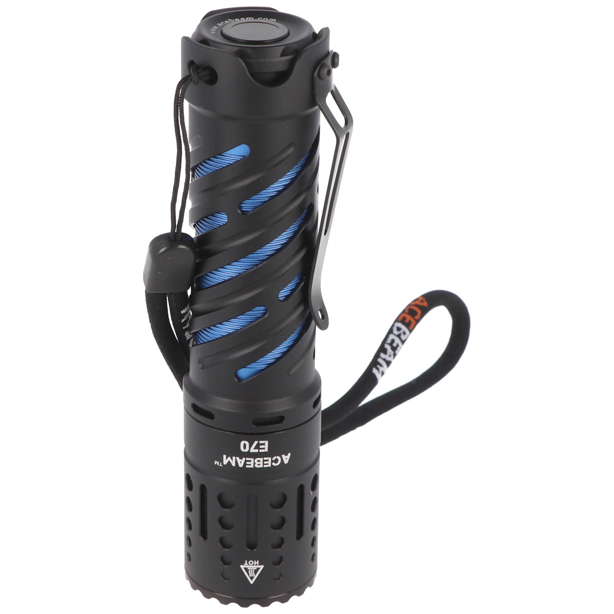 AceBeam E70 LED-Taschenlampe mit 4600 Lumen, E70-AL, kaltweiße LED mit 6.500K, inklusive 21700 Li-Ion Akku 5000mAh mit U