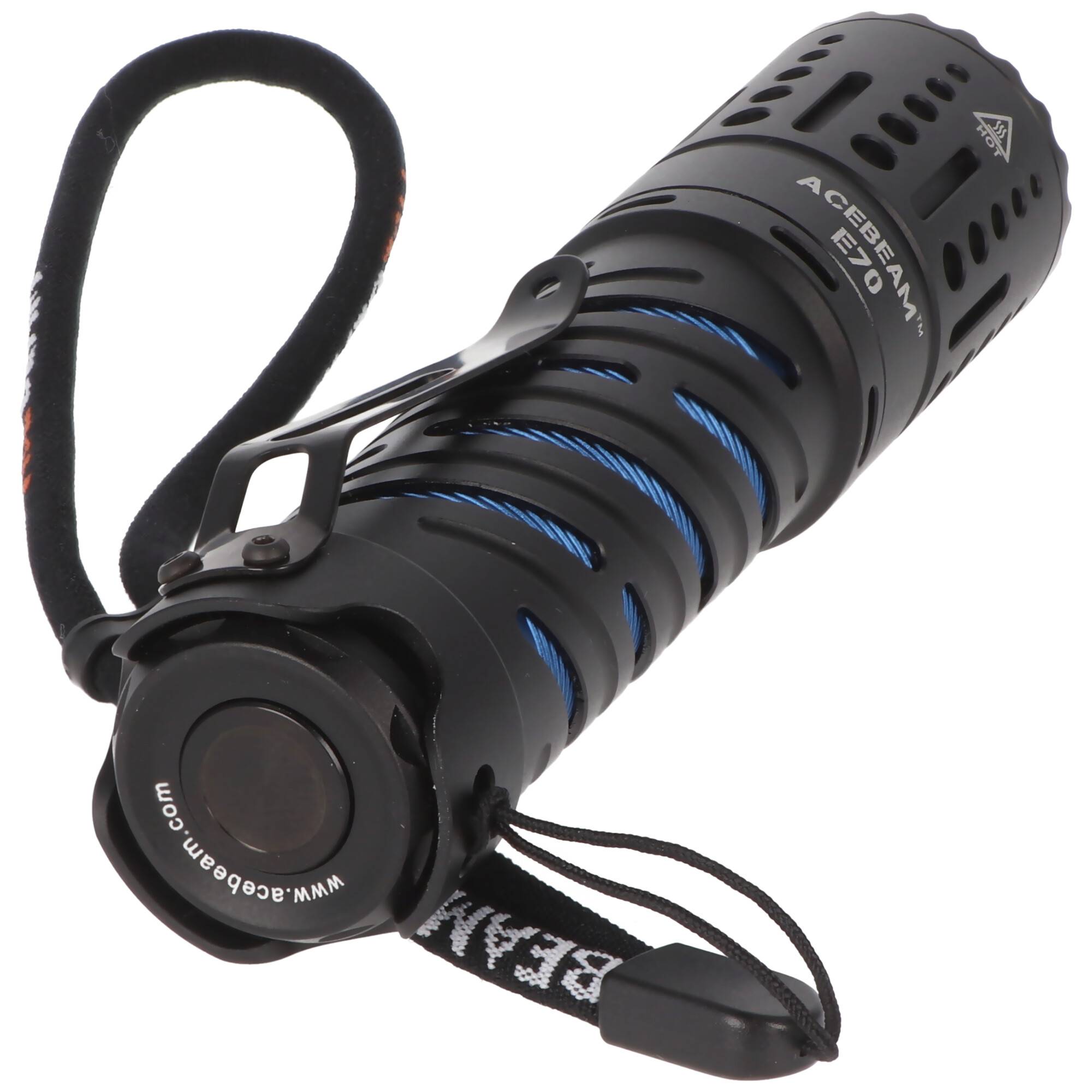 AceBeam E70 LED-Taschenlampe mit 4600 Lumen, E70-AL, kaltweiße LED mit 6.500K, inklusive 21700 Li-Ion Akku 5000mAh mit U