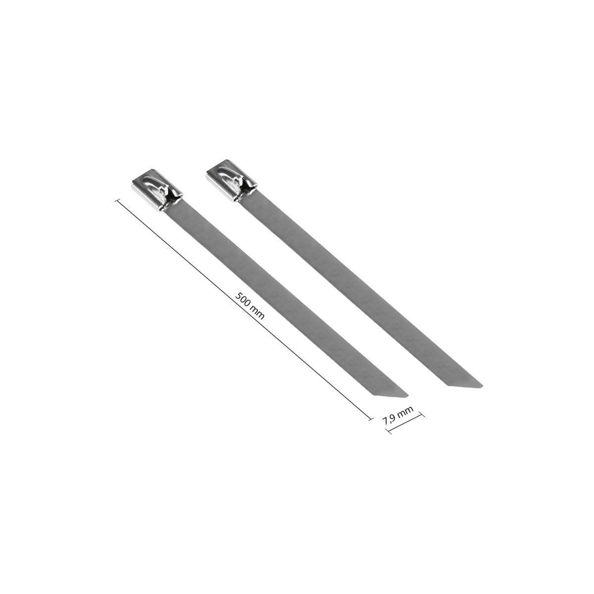 SO-37893 - Edelstahl-Kabelbinder 500 x 7,9 mm, -60°C bis +550°C, 20 Stück