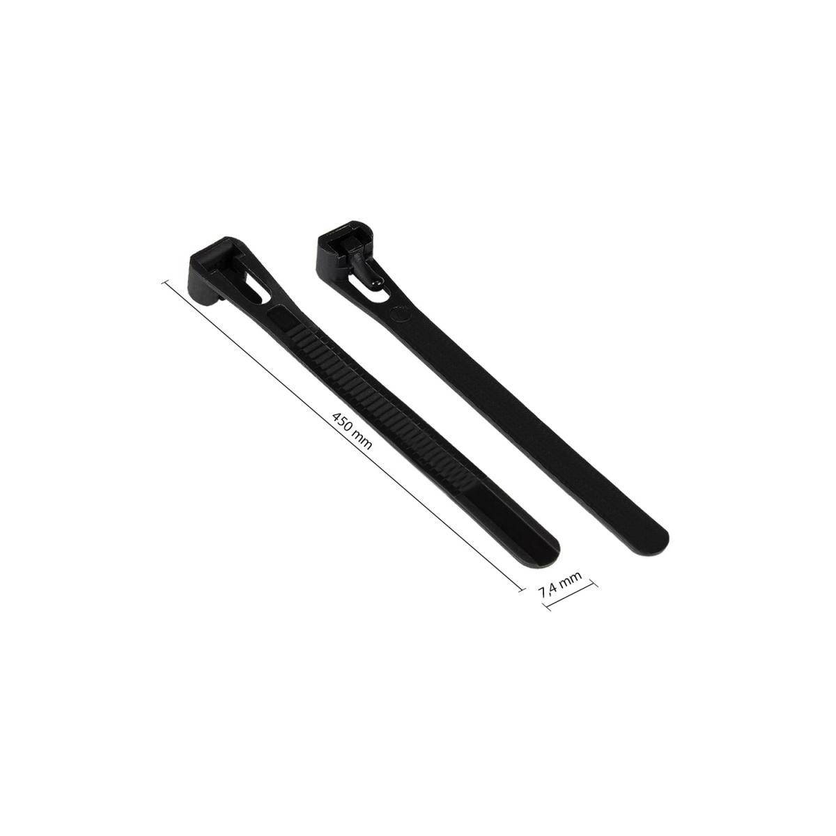 SO-37898 - Wiederverwendbarer Kabelbinder 450 x 7,4 mm, schwarz, -40°C bis +80°C, 100 Stück