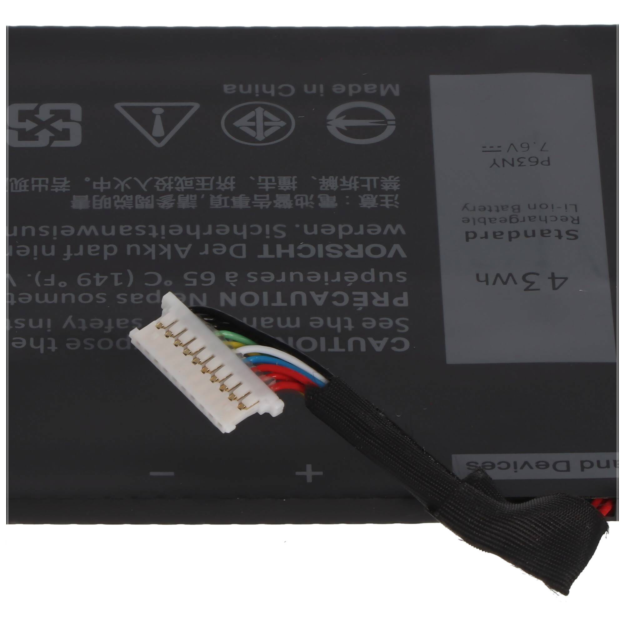Akku passend für Dell Latitude 13 7370, Li-Polymer, 7,6V, 5650mAh, 0XCNR3, 4H34M, G7X14, N3KPR, P63NY