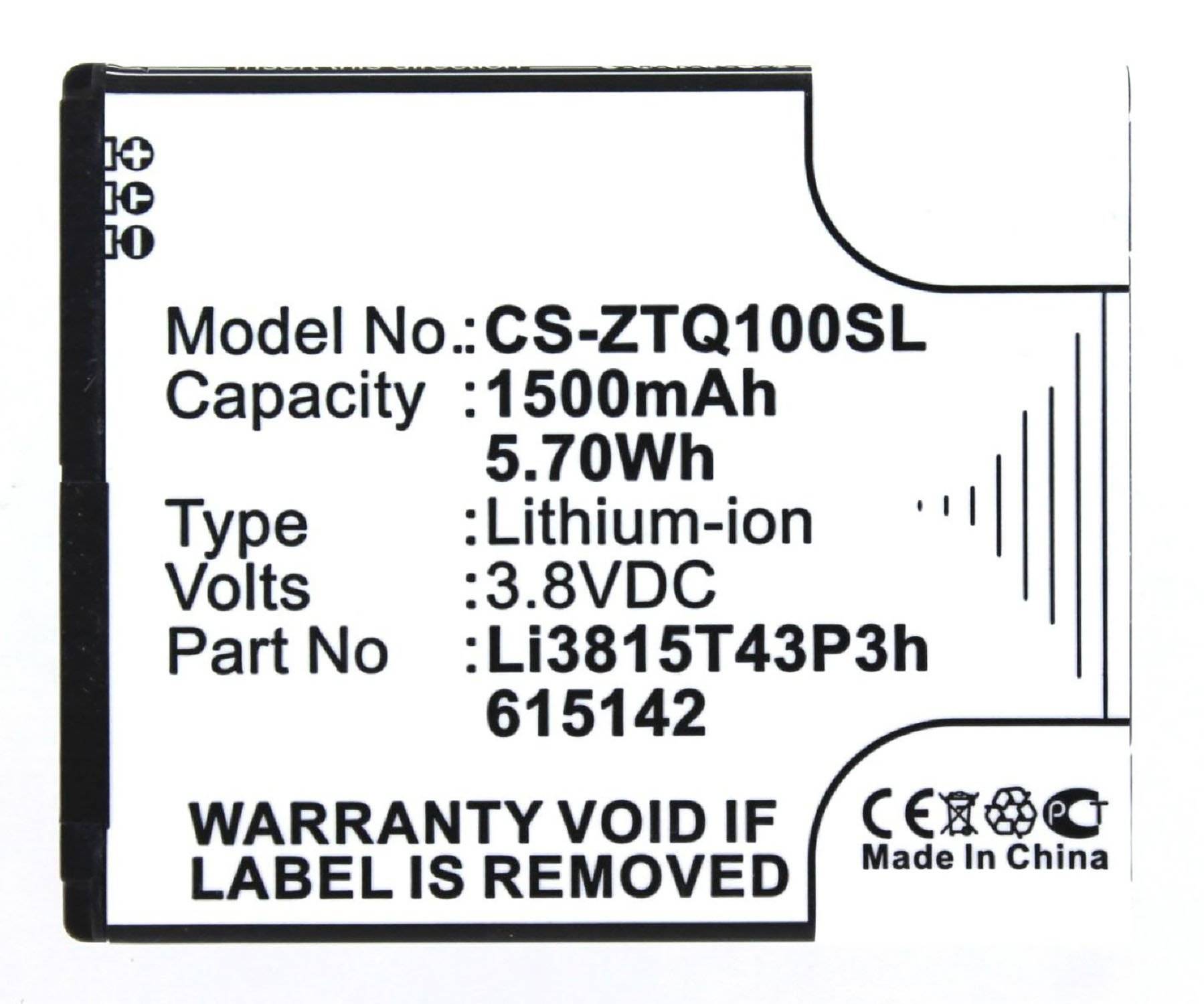 Akku kompatibel mit ZTE Li3815T43P3h615142