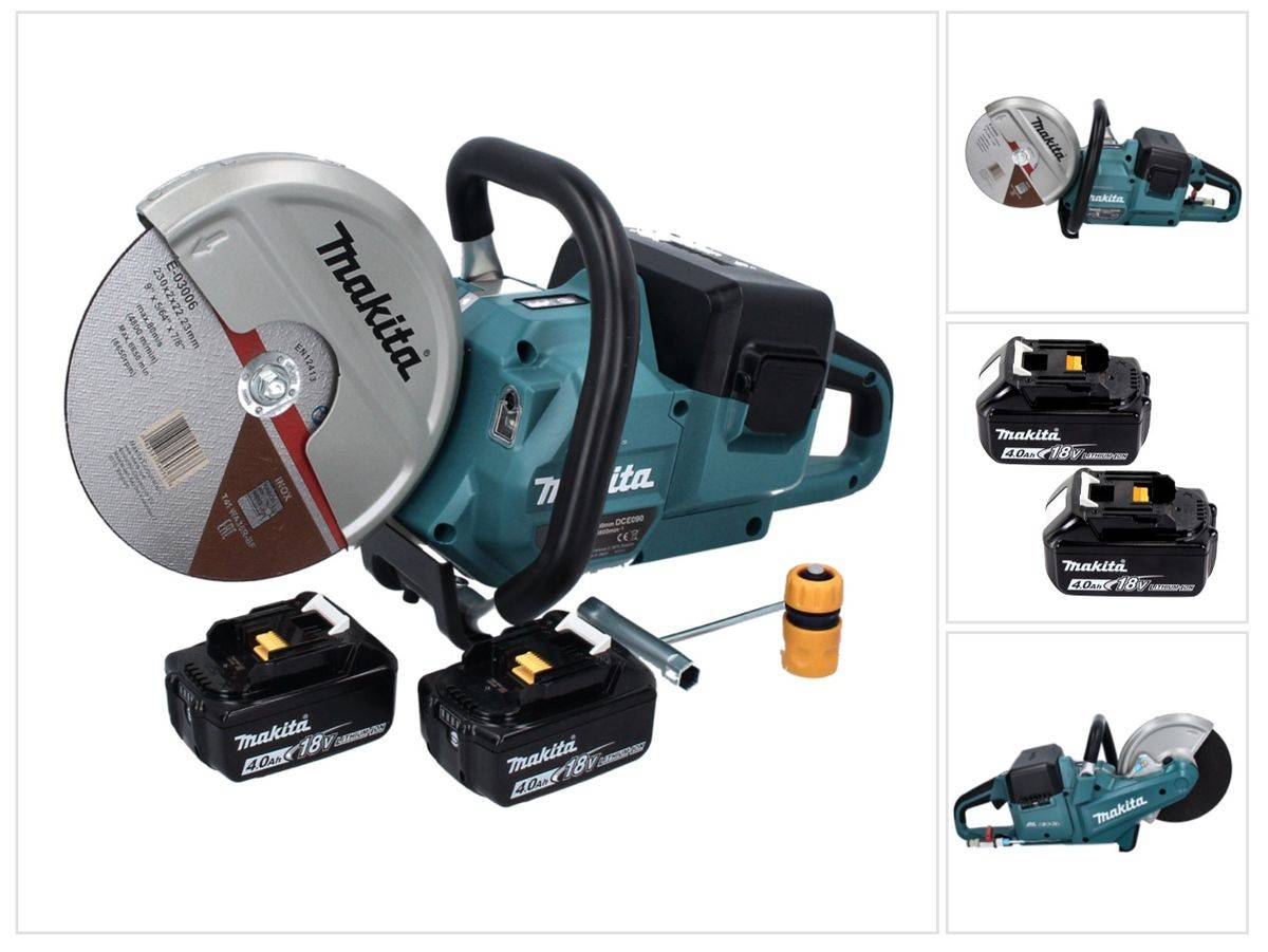 Makita DCE 090 M2X1 Akku Trennschleifer 36 V ( 2x 18 V ) 230 mm Brushless + 2x Akku 4,0 Ah - ohne Ladegerät
