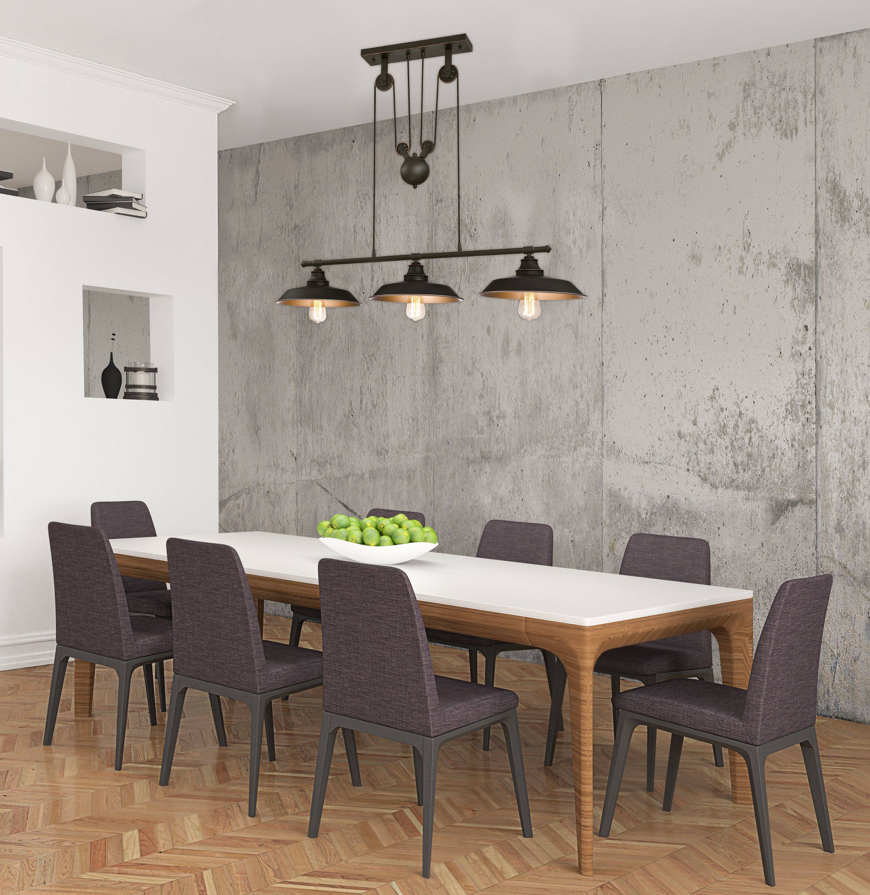 Pendelleuchte Iron Hill geölte Bronze Dreiflammig