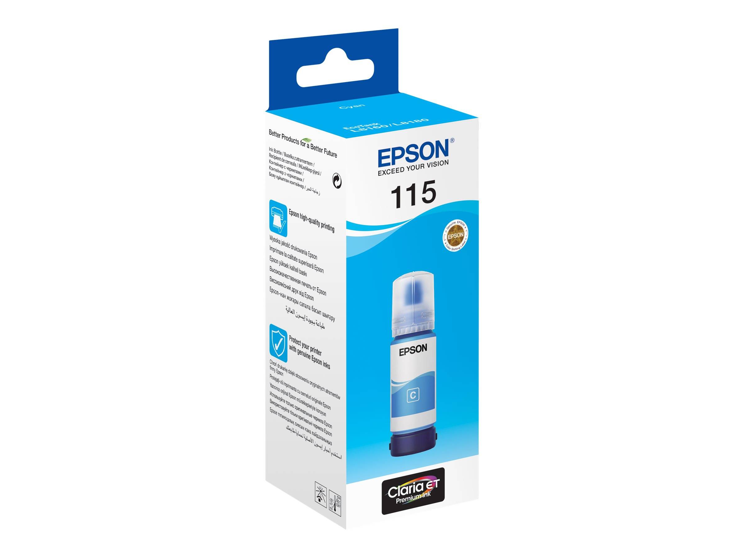 Epson EcoTank 115 - 70 ml - Cyan - original - Nachfülltinte - für Epson L8160 -