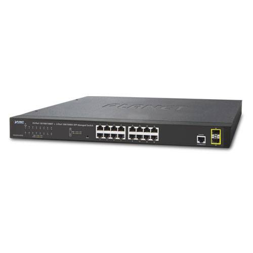 PLANET GS-4210-16T2S - Switch - managed - 16 x 10/100/1000 + 2 x SFP