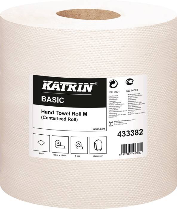 Handtuchtolle Katrin Basic M 300 1-lag. naturweiß L300ca.mxB180ca.mm 6 Rollen/KT