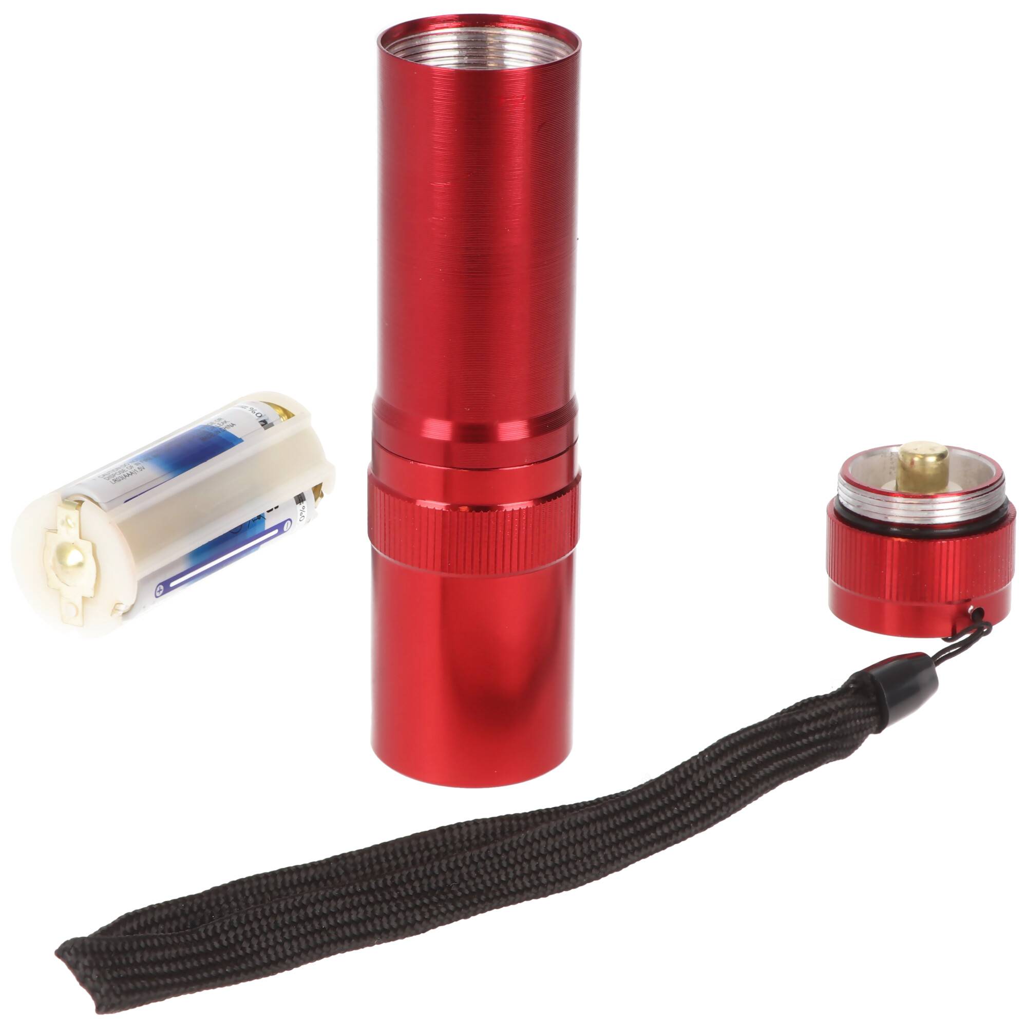 LED-Taschenlampe Basic 1 Watt LED, edles Aluminiumgehäuse, farblich sortiert, inklusive Batterien