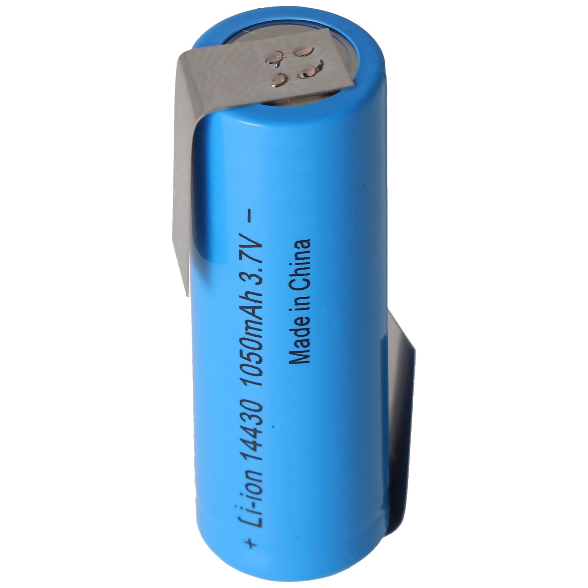 Li-ion Akku 14430 mit Lötfahnen Z-Form 1050mAh 3,6V - 3,7V Lithium-Ionen-Zelle ohne Schutzelektronik