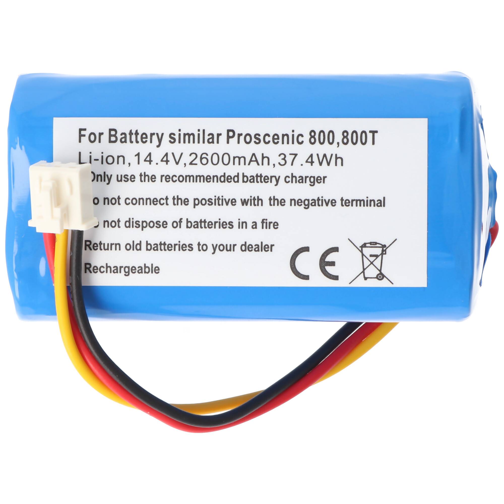 Akku passend für Proscenic 800T Li-ion Akku 820T, 830T, 820S nur mit dem weißen Stecker, Abbildung vergleichen