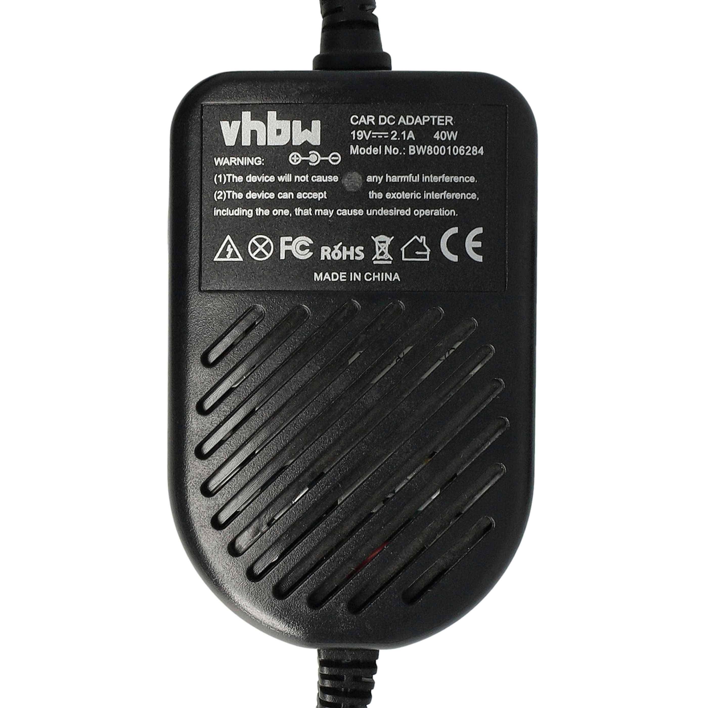 vhbw KFZ-Ladekabel kompatibel mit Samsung XE500C21-H02DE, XE500C21-H01US, XE500C21H02US Notebook - 12V Ladegerät Schwarz 2,1 A