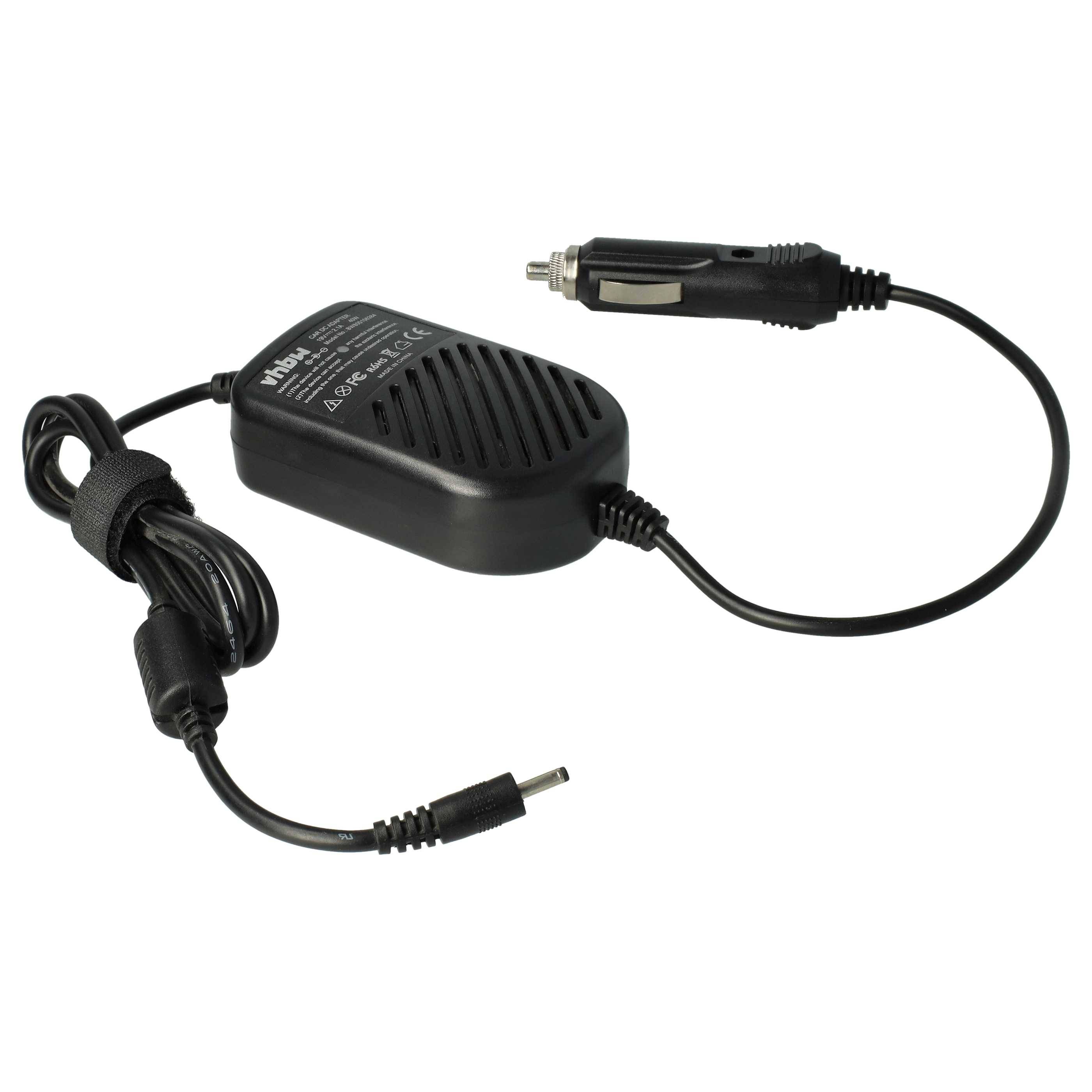 vhbw KFZ-Ladekabel kompatibel mit Asus ZenBook UX31A-R5102H, UX31A-R5102F, UX31A-R5008V Notebook - 12V Ladegerät Schwarz 2,1 A