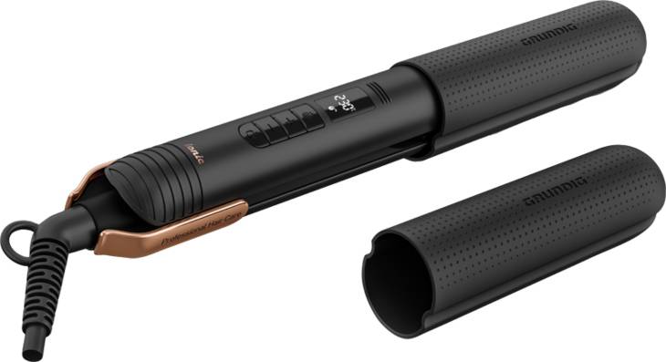 Grundig HS 7030, Glätteisen, Warm, 130 °C, 230 °C, 30 s, Schwarz, Roségold