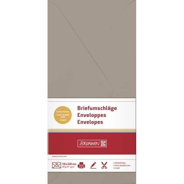 Briefumschläge DL Nassklebung taupe VE=10 Stück
