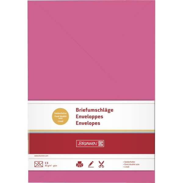 Briefumschläge C5 Nassklebung 80g/qm fuchsia VE=10 Stück