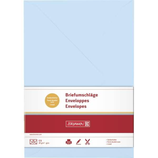 Briefumschläge C5 Nassklebung 80g/qm hellblau VE=10 Stück