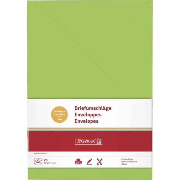 Briefumschläge B5 Nassklebung 80g/qm hellgrün VE=10 Stück