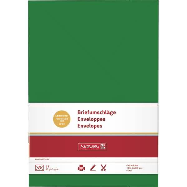 Briefumschläge B5 Nassklebung 80g/qm dunkelgrün VE=10 Stück
