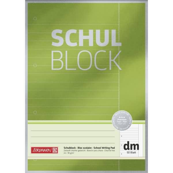 Schulblock Premium A4 90g/qm 50 Blatt Lineatur dm