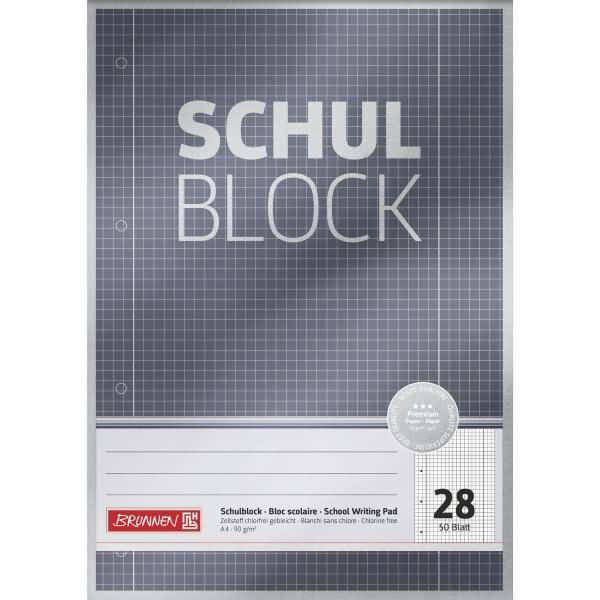 Schulblock Premium A4 90g/qm 50 Blatt Lineatur 28