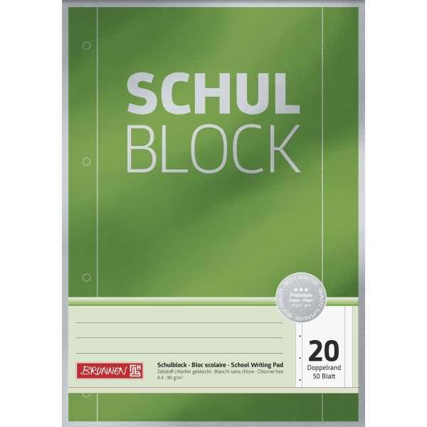 Schulblock Premium A4 90g/qm 50 Blatt blanko