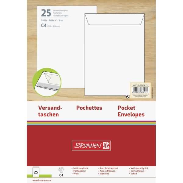 Versandtaschen C4 Haftklebung 120g/qm weiß VE=25 Stück