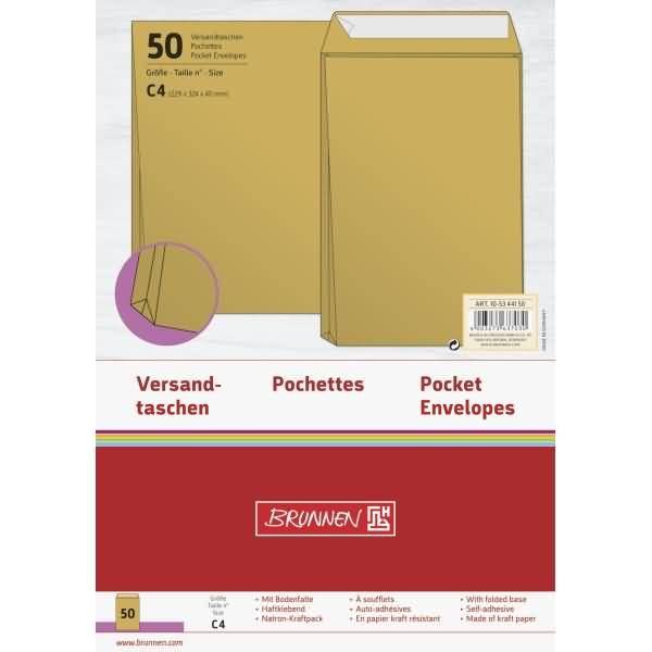 Versandtaschen C4 Haftklebung 80g/qm braun VE=10 Stück
