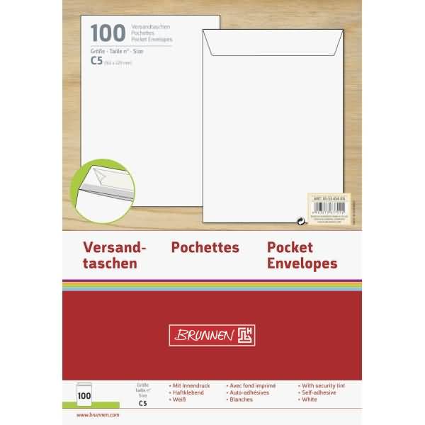 Versandtaschen C5 Haftklebung 90g/qm weiß VE=100 Stück