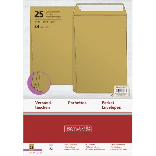 Versandtasche B4 selbstklebend 130g/qm braun VE=25 Stück