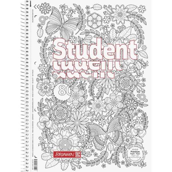 Collegeblock Student ZenArt Garten A4 90g/qm 80 Blatt Lineatur 27