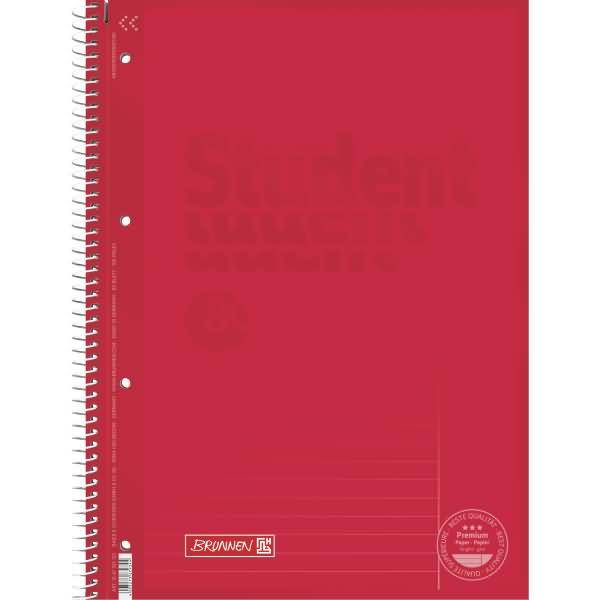 Collegeblock Student A4 90g/qm 80 Blatt Lineatur 25 red