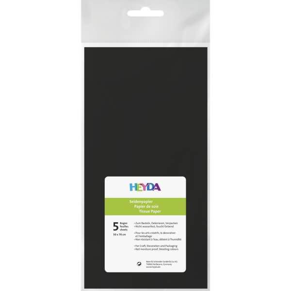 Seidenpapier 18g/qm 50x70cm schwarz VE=5 Bogen