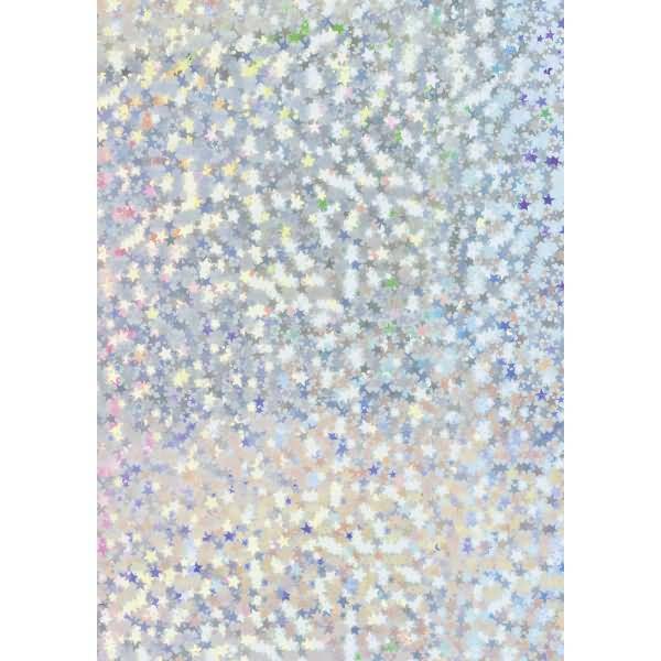 Holografiekarton 50x70cm silber/Stern