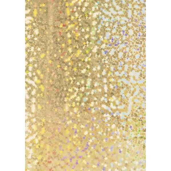 Holografiekarton 50x70cm gold/Stern