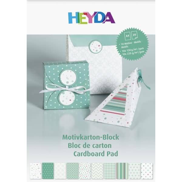 Motivkarton-Block A4 100/220g/qm 20 Blatt mint