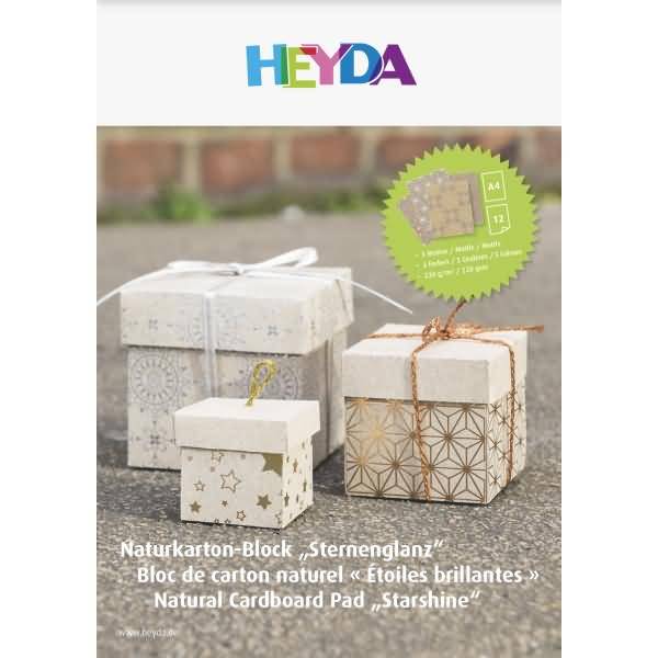 Naturkarton-Block A4 12 Blatt Stern