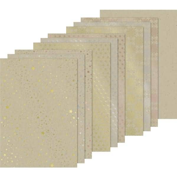 Naturkarton-Block A4 12 Blatt Stern