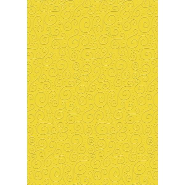 Bastelkarton Milano A4 geprägt goldgelb