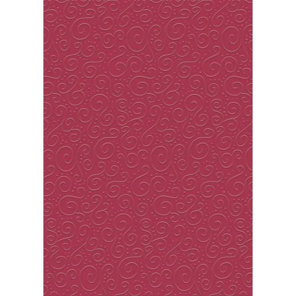 Bastelkarton Milano A4 geprägt rot