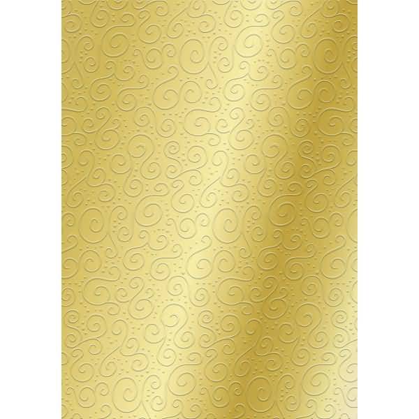Bastelkarton Milano A4 geprägt gold