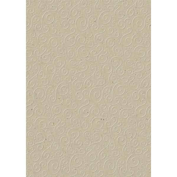 Bastelkarton Milano A4 geprägt natur graubraun