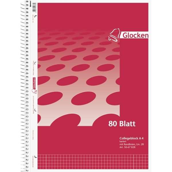 Spiralblock A4 60g/qm 80 Blatt 4-fach gelocht kariert