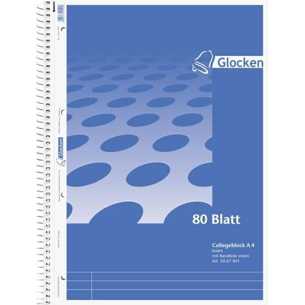 Spiralblock A4 60g/qm 80 Blatt 4-fach gelocht 32-linig