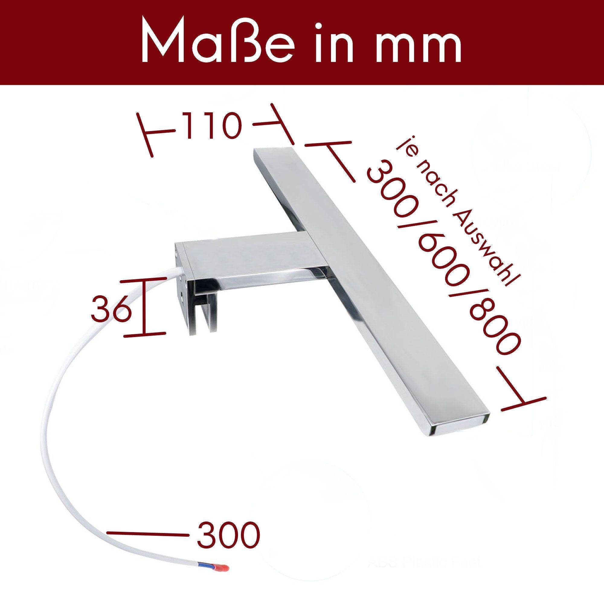 kalb | Aurinko LED Badleuchte Badlampe Spiegellampe Spiegelleuchte Chrom 230V 30-80cm warmweiß/neutralweiß