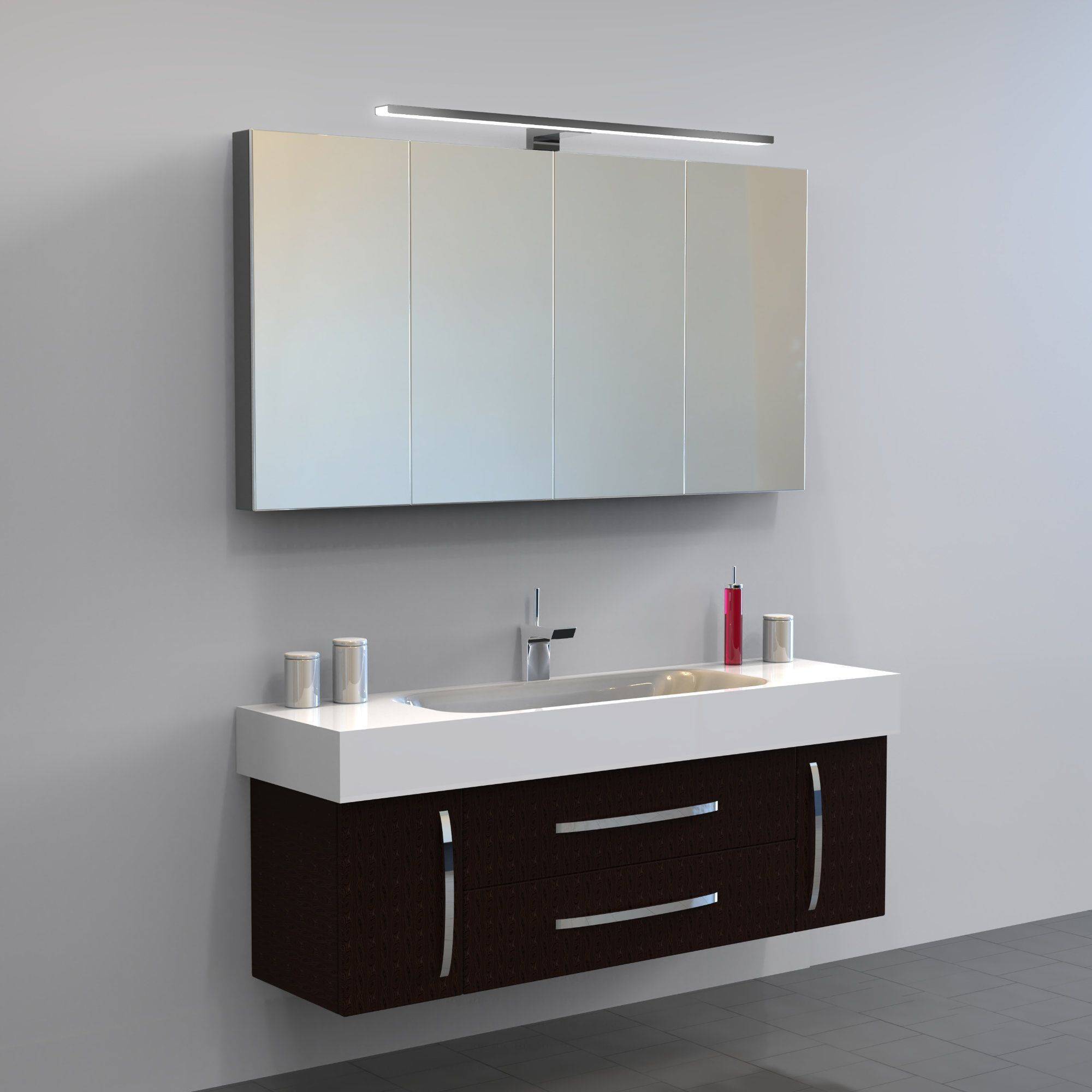 kalb | Aurinko LED Badleuchte Badlampe Spiegellampe Spiegelleuchte Chrom 230V 30-80cm warmweiß/neutralweiß