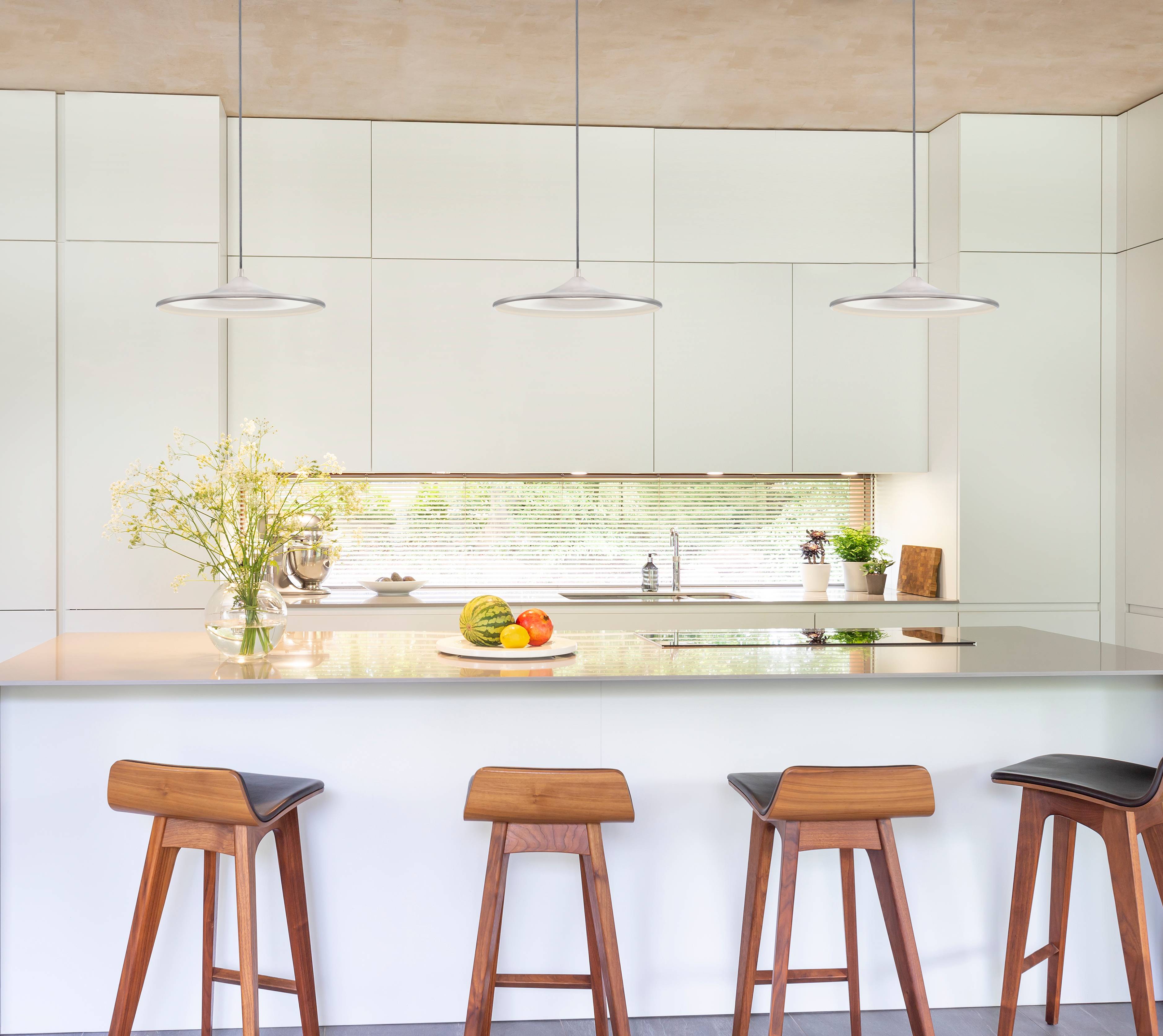 LED Pendelleuchte Disk Nickel gebürstet